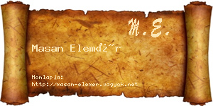 Masan Elemér névjegykártya